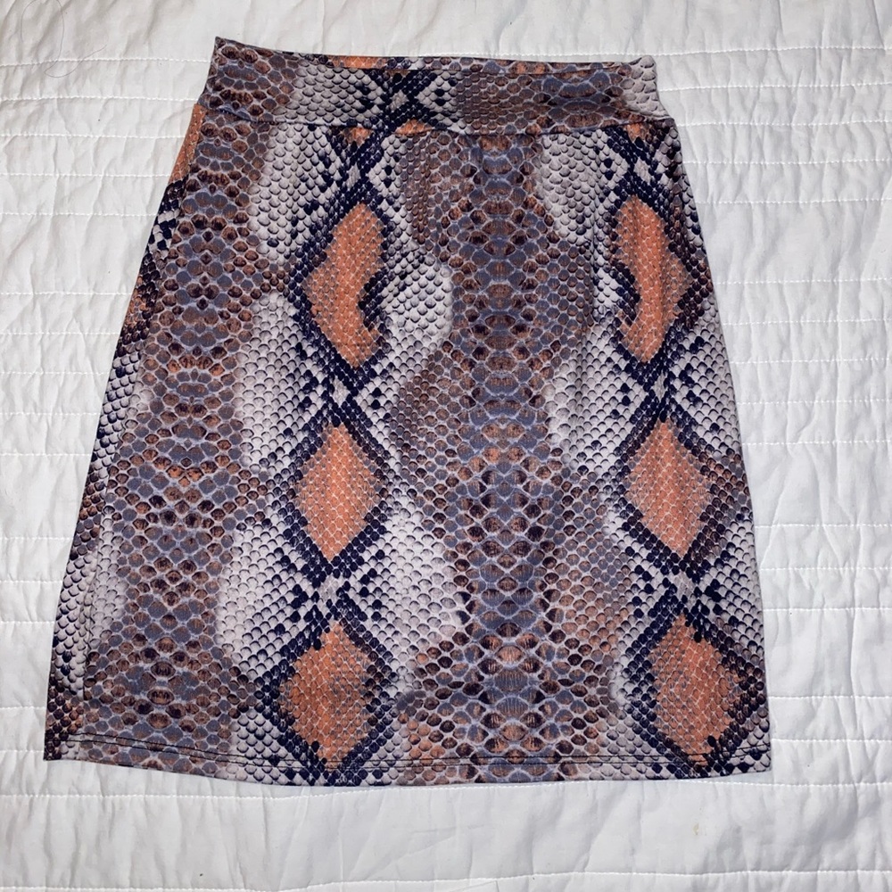 Mini snake skin skirt